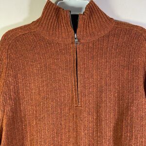 Vtg Banana Republic Lambswool Cashmere  Sweater Men Large Elbow Patch FLAW